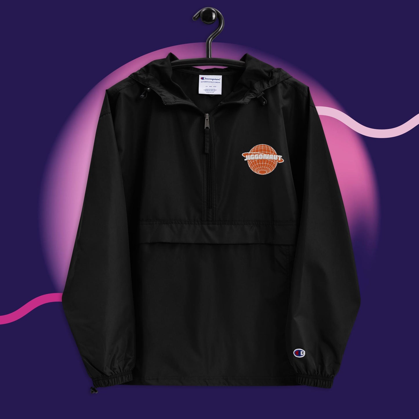 Jiggonaut X Champion Jiggonaut Logo Packable Jacket Orange