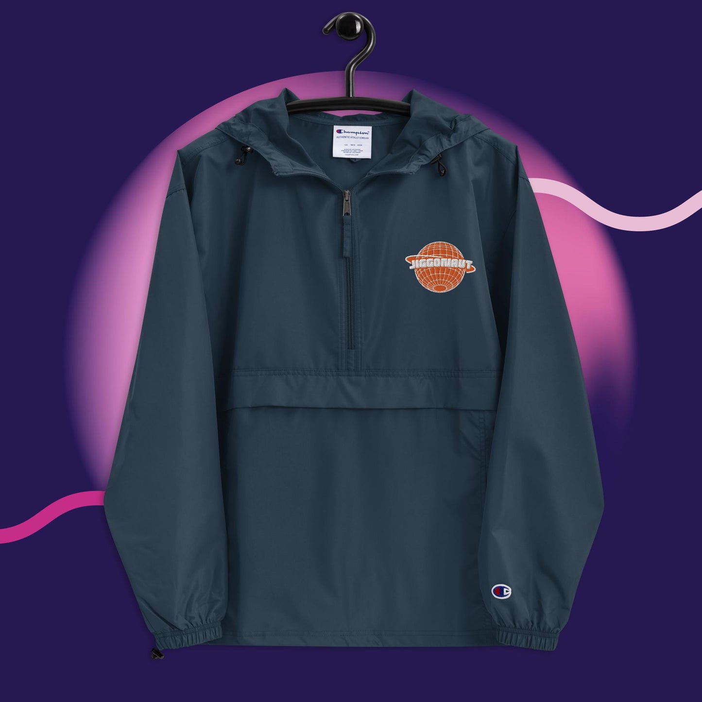 Jiggonaut X Champion Jiggonaut Logo Packable Jacket Orange
