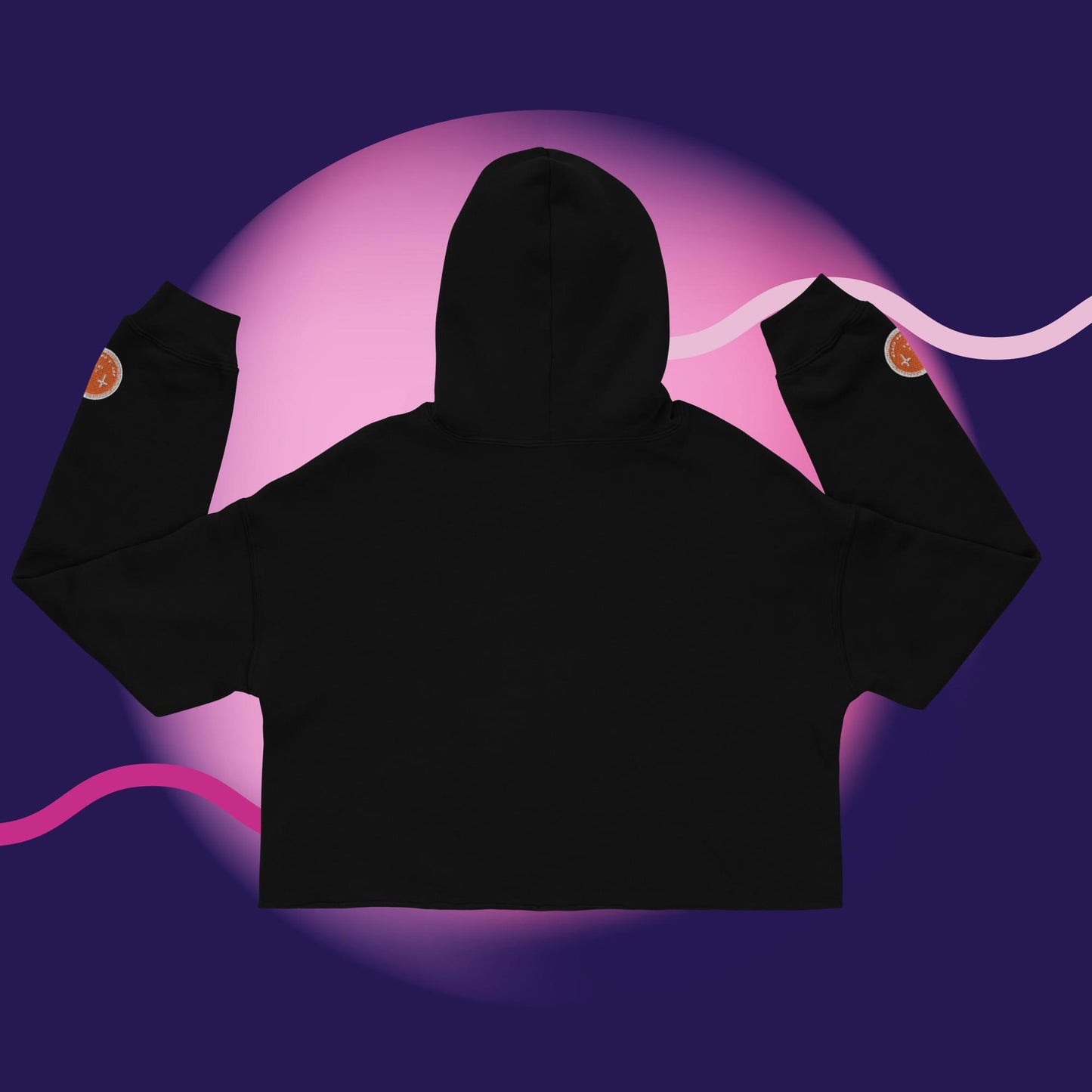 Women Jiggy Galaxy Logo Crop Hoodie Orange
