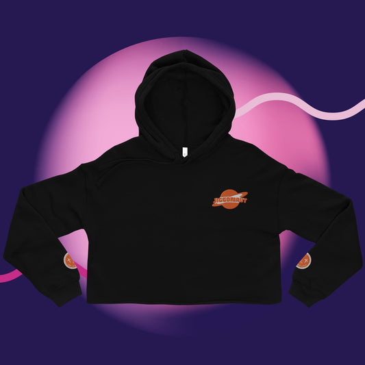 Women Jiggy Galaxy Logo Crop Hoodie Orange