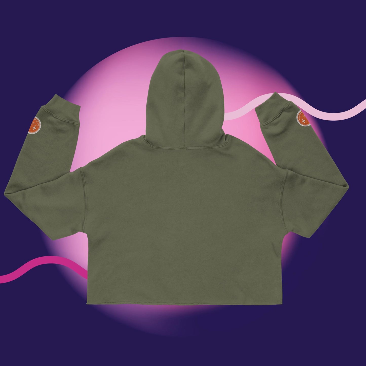 Women Jiggy Galaxy Logo Crop Hoodie Orange