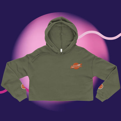 Women Jiggy Galaxy Logo Crop Hoodie Orange