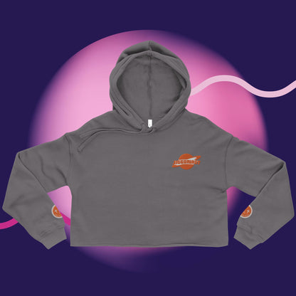 Women Jiggy Galaxy Logo Crop Hoodie Orange